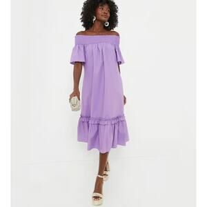 Tuckernuck Hyacinth House Off-The-Shoulder Capri‎ Shirred Dress Purple Size XXS